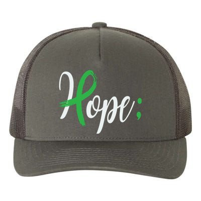 Hope Semicolon Green Ribbon Mental Health Awareness Yupoong Adult 5-Panel Trucker Hat