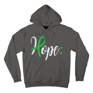 Hope Semicolon Green Ribbon Mental Health Awareness Hoodie