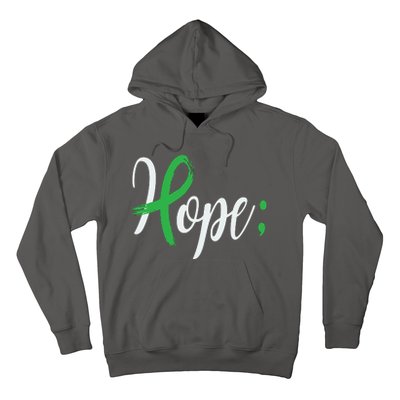 Hope Semicolon Green Ribbon Mental Health Awareness Hoodie