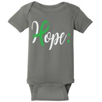 Hope Semicolon Green Ribbon Mental Health Awareness Baby Bodysuit