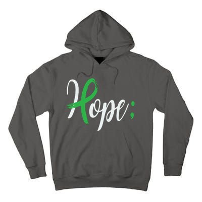 Hope Semicolon Green Ribbon Mental Health Awareness Tall Hoodie