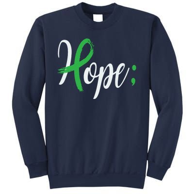 Hope Semicolon Green Ribbon Mental Health Awareness Sweatshirt