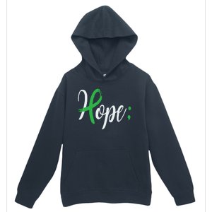 Hope Semicolon Green Ribbon Mental Health Awareness Urban Pullover Hoodie