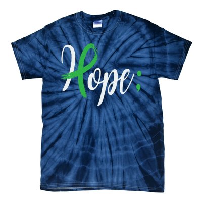 Hope Semicolon Green Ribbon Mental Health Awareness Tie-Dye T-Shirt