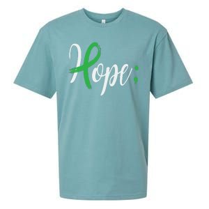 Hope Semicolon Green Ribbon Mental Health Awareness Sueded Cloud Jersey T-Shirt