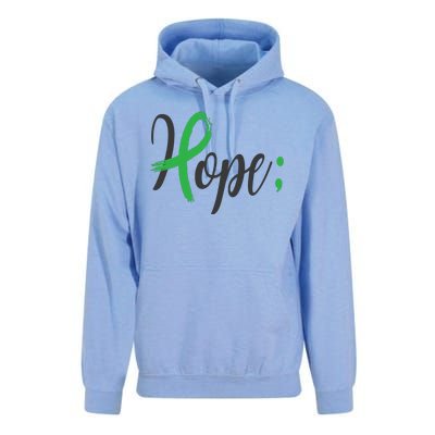 Hope Semicolon Green Ribbon Mental Health Awareness Unisex Surf Hoodie