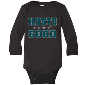 Hurts So Good Funny Meme Saying Graphic Apparel For Family Baby Long Sleeve Bodysuit