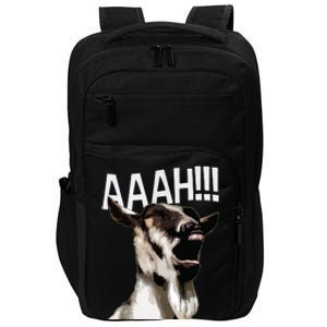 Halloween Screaming Goat AAAH Funny Crazy Goat Impact Tech Backpack