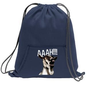 Halloween Screaming Goat AAAH Funny Crazy Goat Sweatshirt Cinch Pack Bag