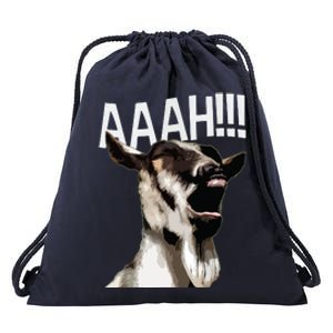 Halloween Screaming Goat AAAH Funny Crazy Goat Drawstring Bag