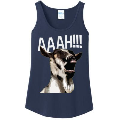 Halloween Screaming Goat AAAH Funny Crazy Goat Ladies Essential Tank