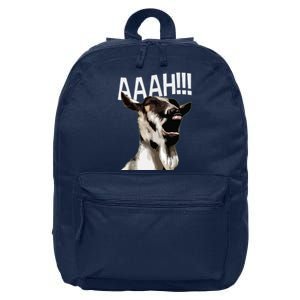 Halloween Screaming Goat AAAH Funny Crazy Goat 16 in Basic Backpack