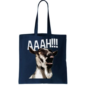 Halloween Screaming Goat AAAH Funny Crazy Goat Tote Bag