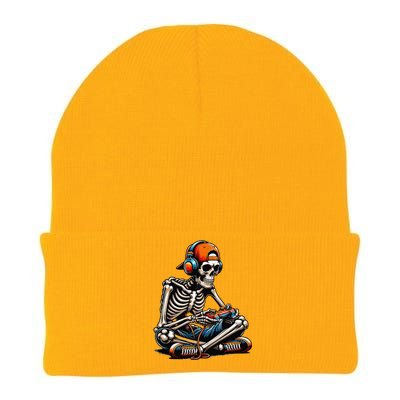 Halloween Skeleton Gamer Video Gaming Knit Cap Winter Beanie