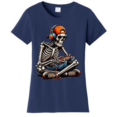 Halloween Skeleton Gamer Video Gaming Women's T-Shirt