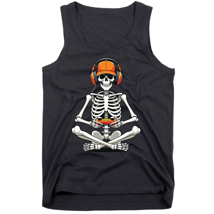 Halloween Skeleton Gamer Video Gaming Tank Top