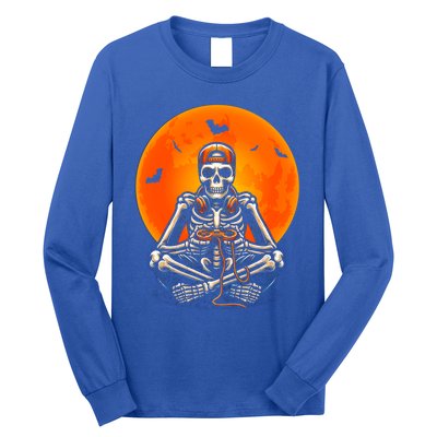 Halloween Skeleton Gamer Video Gaming Ns Gift Long Sleeve Shirt