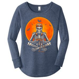 Halloween Skeleton Gamer Video Gaming Ns Gift Women's Perfect Tri Tunic Long Sleeve Shirt