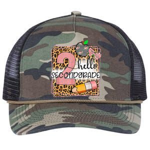 Hello Second Grade 2nd Grade Back To School Teacher Kid Girl Retro Rope Trucker Hat Cap