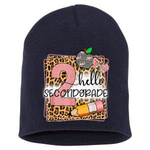 Hello Second Grade 2nd Grade Back To School Teacher Kid Girl Short Acrylic Beanie