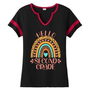 Hello Second Grade 2nd Grade Teacher Back To School Ladies Halftime Notch Neck Tee