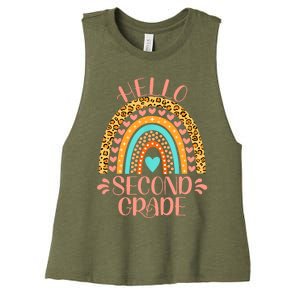 Hello Second Grade 2nd Grade Teacher Back To School Women's Racerback Cropped Tank