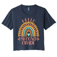 Hello Second Grade 2nd Grade Teacher Back To School Women's Crop Top Tee