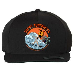 Happy SurfOWeen Gnarly Surge Surf Shop Halloween Meaningful Gift Wool Snapback Cap