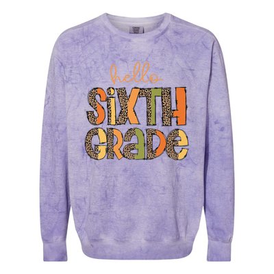 Hello Sixth Grade Funny Girl Back To School Colorblast Crewneck Sweatshirt