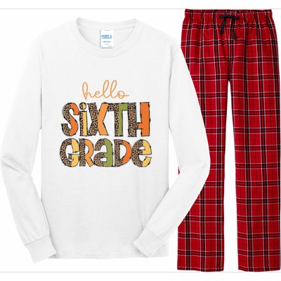 Hello Sixth Grade Funny Girl Back To School Long Sleeve Pajama Set