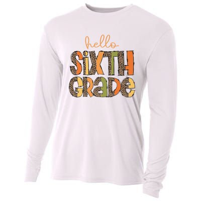 Hello Sixth Grade Funny Girl Back To School Cooling Performance Long Sleeve Crew