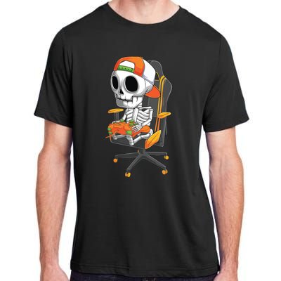 Halloween Skeleton Gamer Video Gaming Teens Adult ChromaSoft Performance T-Shirt