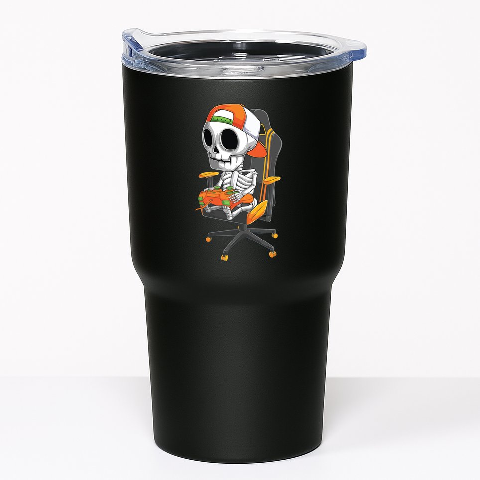 Halloween Skeleton Gamer Video Gaming Teens Tumbler