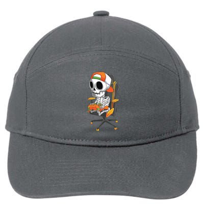 Halloween Skeleton Gamer Video Gaming Teens 7-Panel Snapback Hat