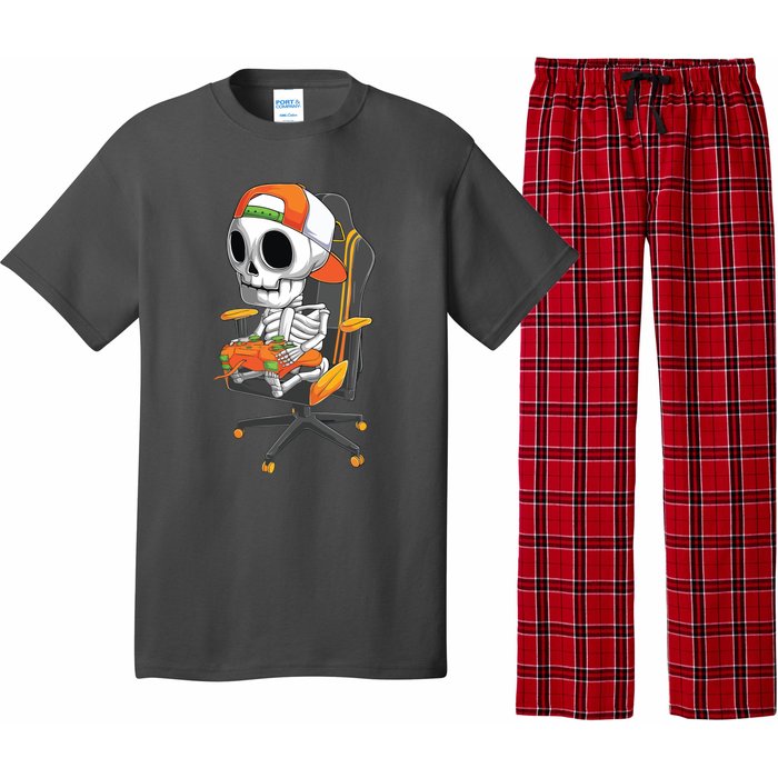 Halloween Skeleton Gamer Video Gaming Teens Pajama Set