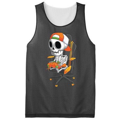 Halloween Skeleton Gamer Video Gaming Teens Mesh Reversible Basketball Jersey Tank