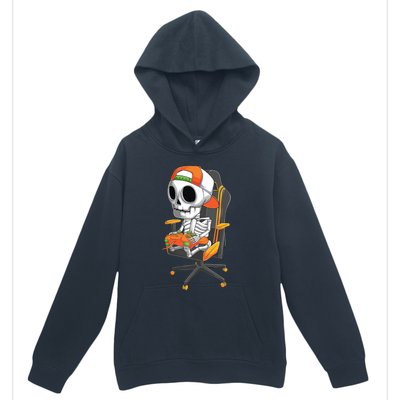 Halloween Skeleton Gamer Video Gaming Teens Urban Pullover Hoodie