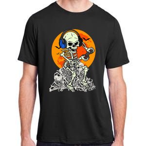 Halloween Skeleton Gamer Skull Moon Gaming Adult ChromaSoft Performance T-Shirt