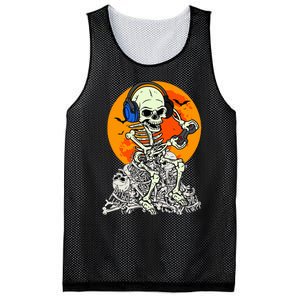 Halloween Skeleton Gamer Skull Moon Gaming Mesh Reversible Basketball Jersey Tank