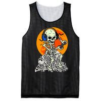 Halloween Skeleton Gamer Skull Moon Gaming Mesh Reversible Basketball Jersey Tank