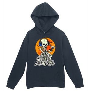 Halloween Skeleton Gamer Skull Moon Gaming Urban Pullover Hoodie