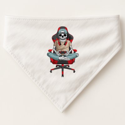 Halloween Skeleton Gamer Video Gaming USA-Made Doggie Bandana
