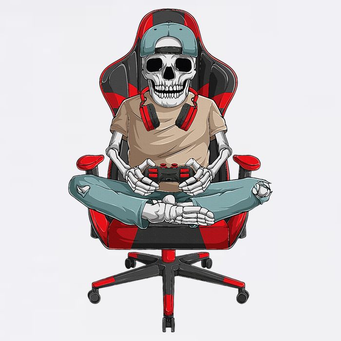 Halloween Skeleton Gamer Video Gaming T-Shirt