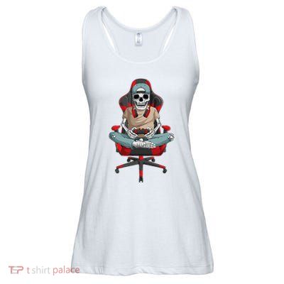 Halloween Skeleton Gamer Video Gaming Ladies Essential Flowy Tank