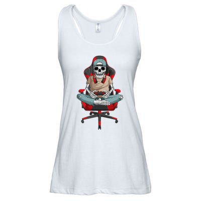 Halloween Skeleton Gamer Video Gaming Ladies Essential Flowy Tank