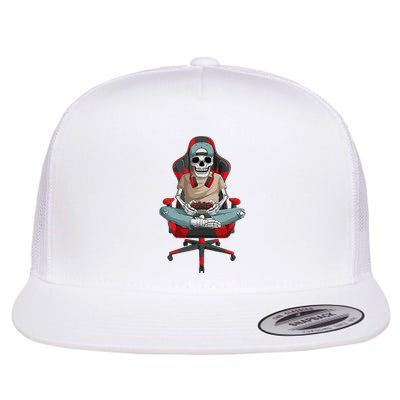 Halloween Skeleton Gamer Video Gaming Flatbill Hat