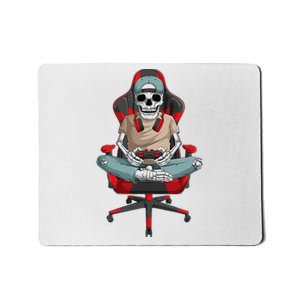 Halloween Skeleton Gamer Video Gaming Mousepad