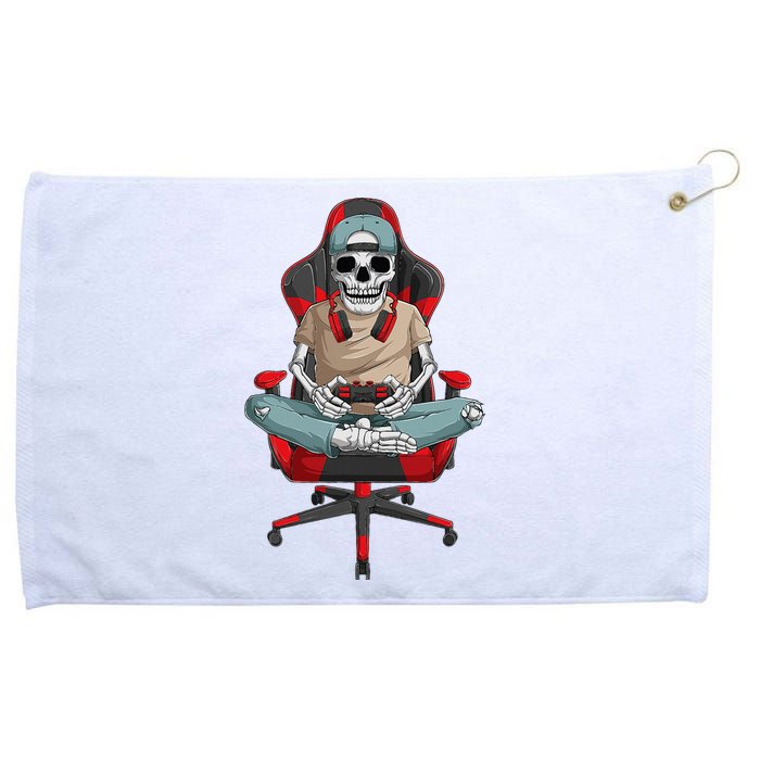 Halloween Skeleton Gamer Video Gaming Grommeted Golf Towel