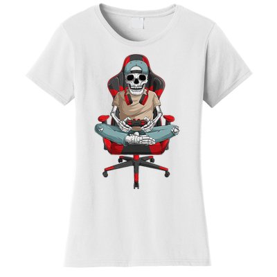 Halloween Skeleton Gamer Video Gaming Women's T-Shirt