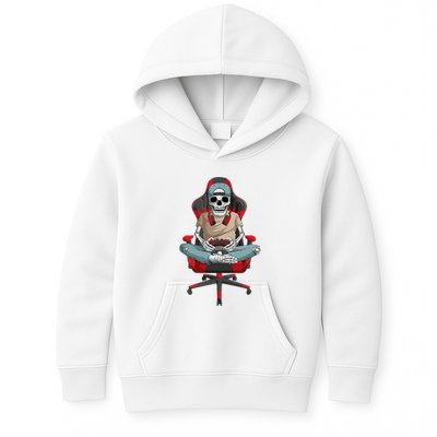 Halloween Skeleton Gamer Video Gaming Kids Hoodie
